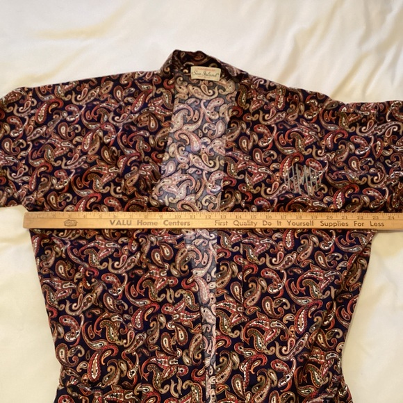 Vintage Sea Island Loungewear Paisley Robe with travel bag made in USA - Picture 7 of 14